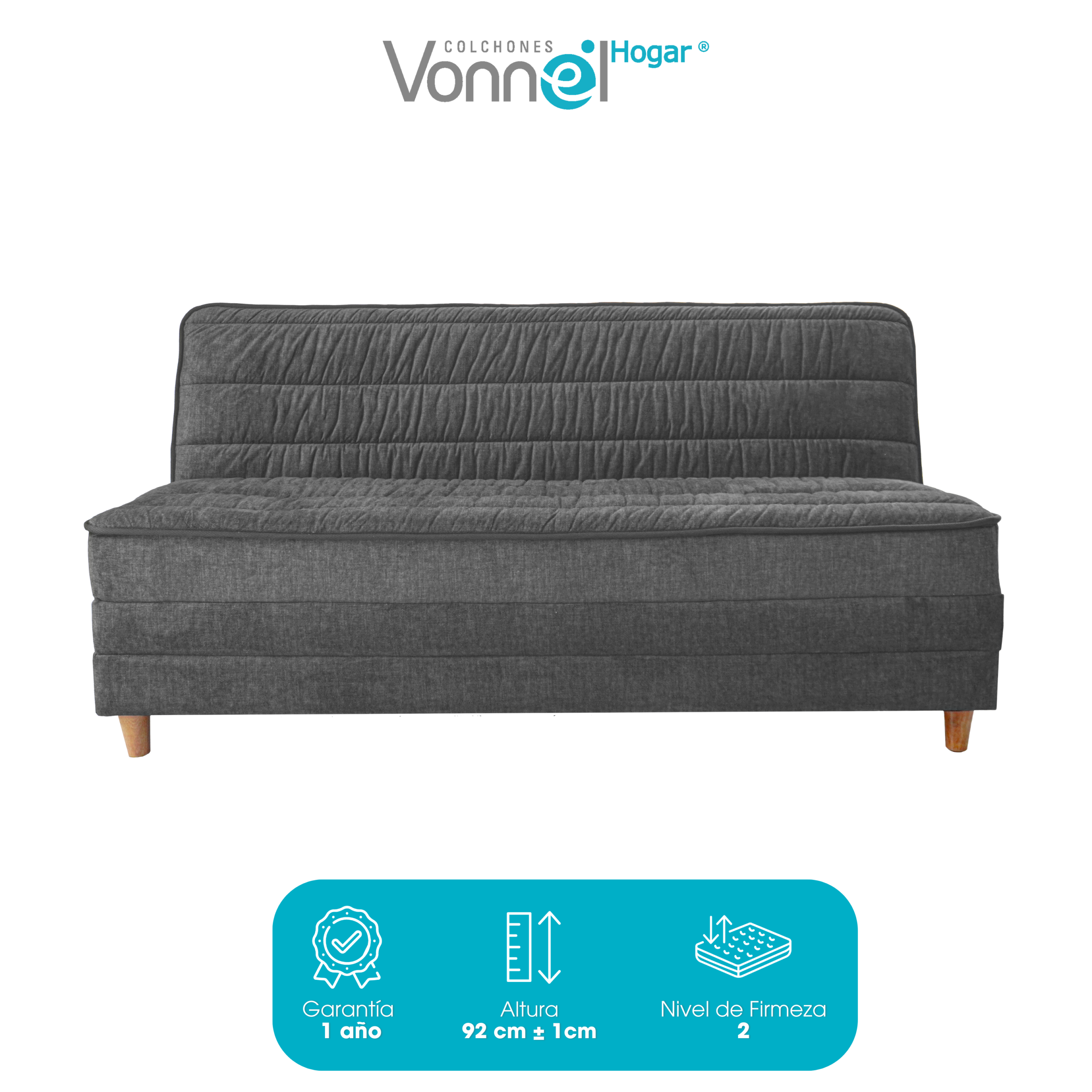 Sofacama Europeo Gris Plata